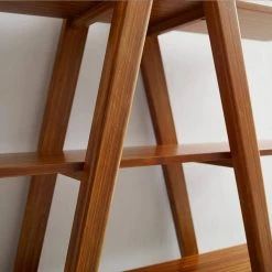 Studio Plus 75 in. Amber Bamboo 4-Shelf Etagere Bookcase with Open Back by Greenington -Greenington Shop amber greenington bookcases bookshelves gsp001am 4f 1000