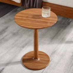 Sol 4.4 in. Amber Standard Circular 100% Bamboo End Table by Greenington -Greenington Shop amber greenington end side tables gsl0001am 44 1000