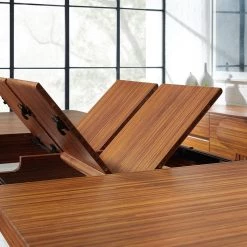 Erikka 110 in. Rectangle Amber Bamboo Double-Leaves Extensible Dining Table (Seats 6) by Greenington -Greenington Shop amber greenington kitchen dining tables ge0001am 1f 1000