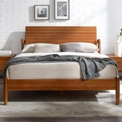 Monterey Amber Light Brown Wood Queen Platform Bed by Greenington -Greenington Shop amber greenington platform beds gmt0001am 31 1000