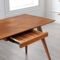 Studio Plus 24.01 in. Rectangular Amber Bamboo Writing Desk with Drawer by Greenington -Greenington Shop amber greenington writing desks gsp002am 1f 1000