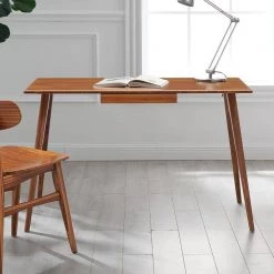 Studio Plus 24.01 in. Rectangular Amber Bamboo Writing Desk with Drawer by Greenington -Greenington Shop amber greenington writing desks gsp002am 31 1000