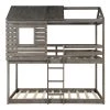 Antique Gray Twin over Twin House Style Bunk Bed by Qualfurn 1 Antique Gray Twin over Twin House Style Bunk Bed by Qualfurn -Greenington Shop antique gray qualfurn bunk beds ble000088e 64 1000