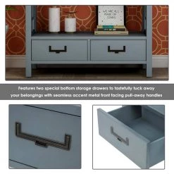 36 in. Rectangle Antique Navy Wood Console Table 2-Bottom Drawers by Qualfurn -Greenington Shop antique navy qualfurn console tables ctm193882m 44 1000