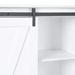 Antique White Farmhouse Coffee Bar Cabinet Buffet Sideboard Storage Cabinet Cupboard with Sliding Door and Shelves by VERYKE 17 Antique White Farmhouse Coffee Bar Cabinet Buffet Sideboard Storage Cabinet Cupboard with Sliding Door and Shelves by VERYKE -Greenington Shop antique white veryke accent cabinets yb w118042175 1f 1000