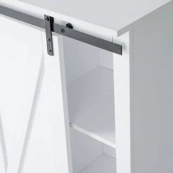 Antique White Farmhouse Coffee Bar Cabinet Buffet Sideboard Storage Cabinet Cupboard with Sliding Door and Shelves by VERYKE 18 Antique White Farmhouse Coffee Bar Cabinet Buffet Sideboard Storage Cabinet Cupboard with Sliding Door and Shelves by VERYKE -Greenington Shop antique white veryke accent cabinets yb w118042175 44 1000