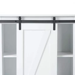 Antique White Farmhouse Coffee Bar Cabinet Buffet Sideboard Storage Cabinet Cupboard with Sliding Door and Shelves by VERYKE 16 Antique White Farmhouse Coffee Bar Cabinet Buffet Sideboard Storage Cabinet Cupboard with Sliding Door and Shelves by VERYKE -Greenington Shop antique white veryke accent cabinets yb w118042175 4f 1000