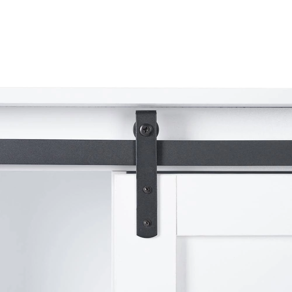 Antique White Farmhouse Coffee Bar Cabinet Buffet Sideboard Storage Cabinet Cupboard with Sliding Door and Shelves by VERYKE 11 Antique White Farmhouse Coffee Bar Cabinet Buffet Sideboard Storage Cabinet Cupboard with Sliding Door and Shelves by VERYKE - Image 9