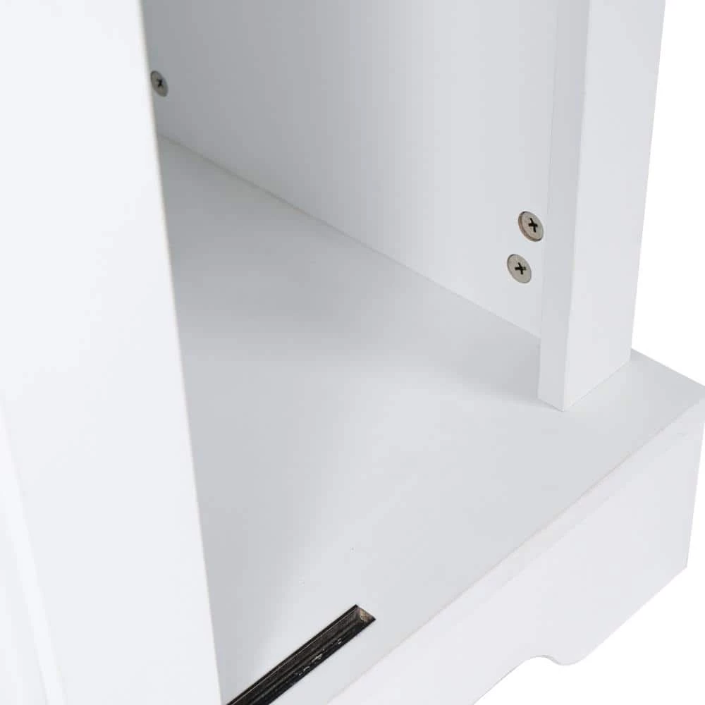 Antique White Farmhouse Coffee Bar Cabinet Buffet Sideboard Storage Cabinet Cupboard with Sliding Door and Shelves by VERYKE 10 Antique White Farmhouse Coffee Bar Cabinet Buffet Sideboard Storage Cabinet Cupboard with Sliding Door and Shelves by VERYKE - Image 8