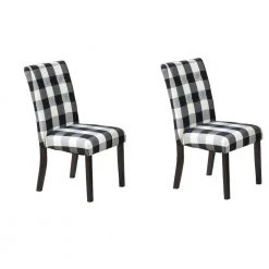Black And White Finish Polyfiber Tufted Dining Room Chairs with Furniture Cushion (Set of 2) by VERYKE 14 Black And White Finish Polyfiber Tufted Dining Room Chairs with Furniture Cushion (Set of 2) by VERYKE -Greenington Shop balck and white veryke dining chairs db b01153266 4f 1000