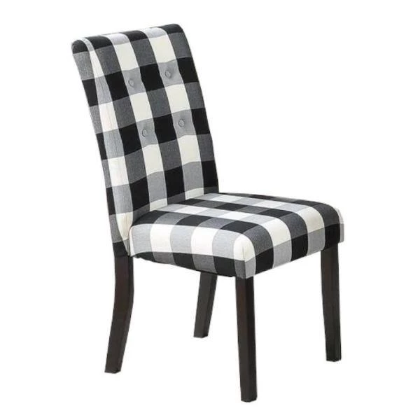 Black And White Finish Polyfiber Tufted Dining Room Chairs with Furniture Cushion (Set of 2) by VERYKE 4 Black And White Finish Polyfiber Tufted Dining Room Chairs with Furniture Cushion (Set of 2) by VERYKE - Image 2