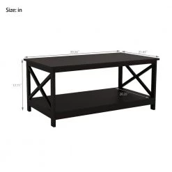 39.56 in.Black Rectangle Oxford End Coffee Table with 1 Piece by VERYKE -Greenington Shop balck veryke coffee tables db w28215275 44 1000
