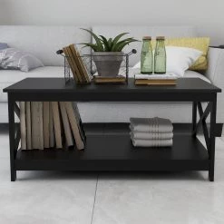 39.56 in.Black Rectangle Oxford End Coffee Table with 1 Piece by VERYKE -Greenington Shop balck veryke coffee tables db w28215275 4f 1000