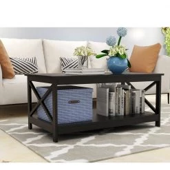 39.56 in.Black Rectangle Oxford End Coffee Table with 1 Piece by VERYKE -Greenington Shop balck veryke coffee tables db w28215275 c3 1000