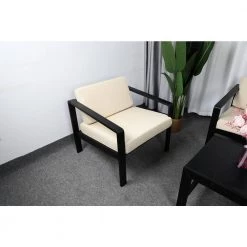 Beige High Density Sponge and Waterproof Cloth Single Armchair with Cushions by VERYKE -Greenington Shop beige veryke accent chairs db w70839461 1f 1000