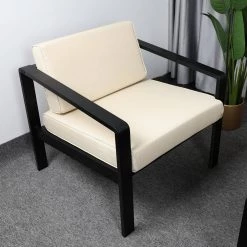 Beige High Density Sponge and Waterproof Cloth Single Armchair with Cushions by VERYKE -Greenington Shop beige veryke accent chairs db w70839461 c3 1000