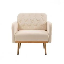 Beige Chaise Loung Chair/Accent Chair (1Piece) by VERYKE