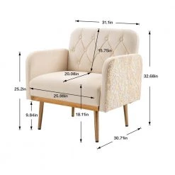 Beige Chaise Loung Chair/Accent Chair (1Piece) by VERYKE -Greenington Shop beige veryke chaise lounges db w39540936 fa 1000