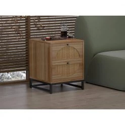 15.75 in.Beige Rectangle MDF Storage Cabinet End Table Display Rack with 2 drawers and Metal Frame by VERYKE -Greenington Shop beige veryke end side tables yb w68837234 c3 1000