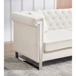 77.56 in. Square Arm Chenille Fabric Modern Straight Living Room Three-Person Sofa in Beige by VERYKE 13 77.56 in. Square Arm Chenille Fabric Modern Straight Living Room Three-Person Sofa in Beige by VERYKE -Greenington Shop beige veryke sofas couches db w128151680 c3 1000