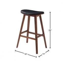 Corona 26 in. Exotic 100% Solid Bamboo Counter Stool with Top Grain Leather Upholstered Seat (Set of 2) by Greenington -Greenington Shop black bamboo greenington bar stools g0055e 40 1000