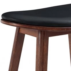 Corona 26 in. Exotic 100% Solid Bamboo Counter Stool with Top Grain Leather Upholstered Seat (Set of 2) by Greenington -Greenington Shop black bamboo greenington bar stools g0055e 4f 1000