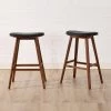 Corona 26 in. Exotic 100% Solid Bamboo Counter Stool with Top Grain Leather Upholstered Seat (Set of 2) by Greenington -Greenington Shop black bamboo greenington bar stools g0055e 64 1000