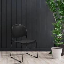 Black Multi-purpose Ultra Compact Stack Chair (4-Pack) by National Public Seating -Greenington Shop black national public seating guest office chairs 850 cl 4 31 1000