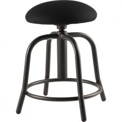 Greenington Shop 36 18 in. - 25 in., 3 in. Fabric Padded Black Seat, Black Frame Height Adjustable Designer Stool by National Public Seating