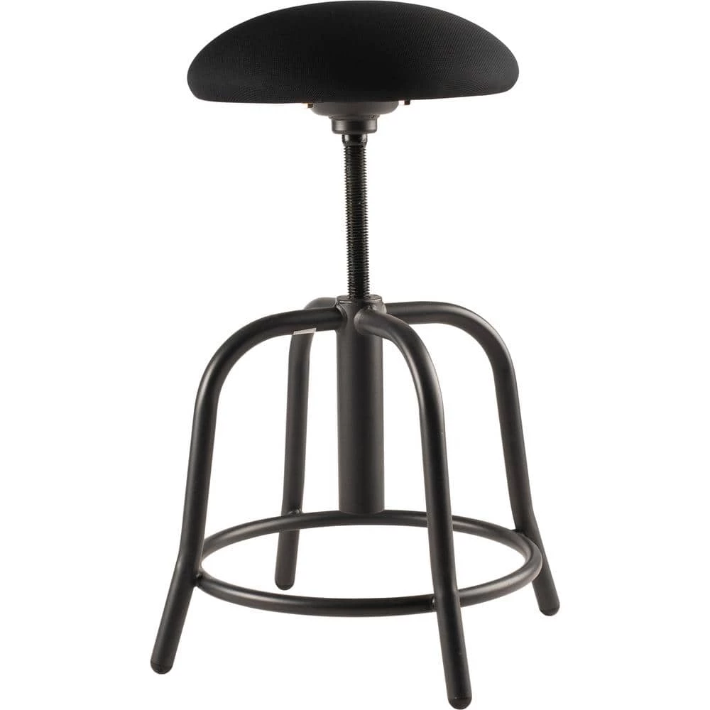 18 in. - 25 in., 3 in. Fabric Padded Black Seat, Black Frame Height Adjustable Designer Stool by National Public Seating 4 18 in. - 25 in., 3 in. Fabric Padded Black Seat, Black Frame Height Adjustable Designer Stool by National Public Seating - Image 2