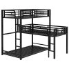 Black Twin L-Shaped Metal Triple Bunk Bed by Qualfurn -Greenington Shop black qualfurn bunk beds bwm285891b 64 1000