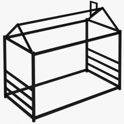 Black Twin Size House Platform Bed with Roof by Qualfurn -Greenington Shop black qualfurn kids beds bwm286613b 4f 1000