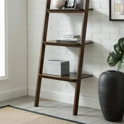 Currant 70.1 in. Black Walnut Bamboo 4-Shelf Ladder Bookcase by Greenington 15 Currant 70.1 in. Black Walnut Bamboo 4-Shelf Ladder Bookcase by Greenington -Greenington Shop black walnut greenington bookcases bookshelves g0049bl 1f 1000