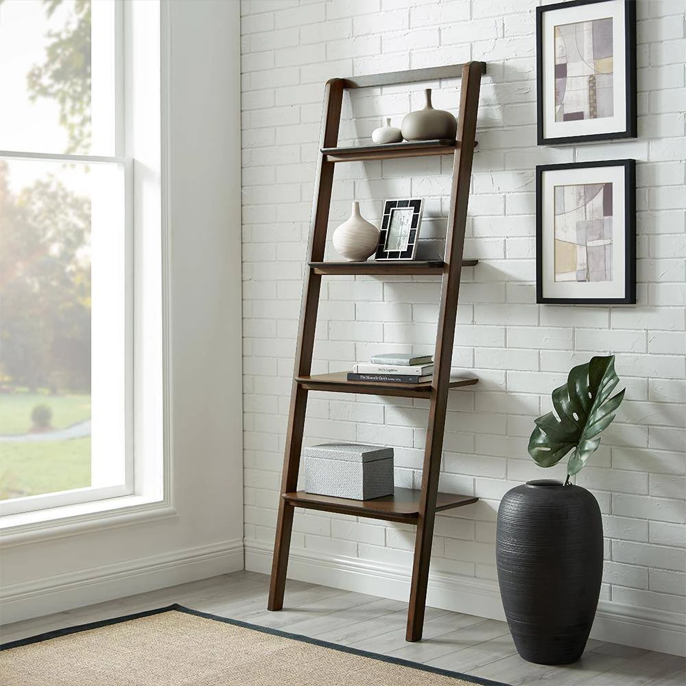Currant 70.1 in. Black Walnut Bamboo 4-Shelf Ladder Bookcase by Greenington 11 Currant 70.1 in. Black Walnut Bamboo 4-Shelf Ladder Bookcase by Greenington - Image 9
