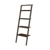 Currant 70.1 in. Black Walnut Bamboo 4-Shelf Ladder Bookcase by Greenington