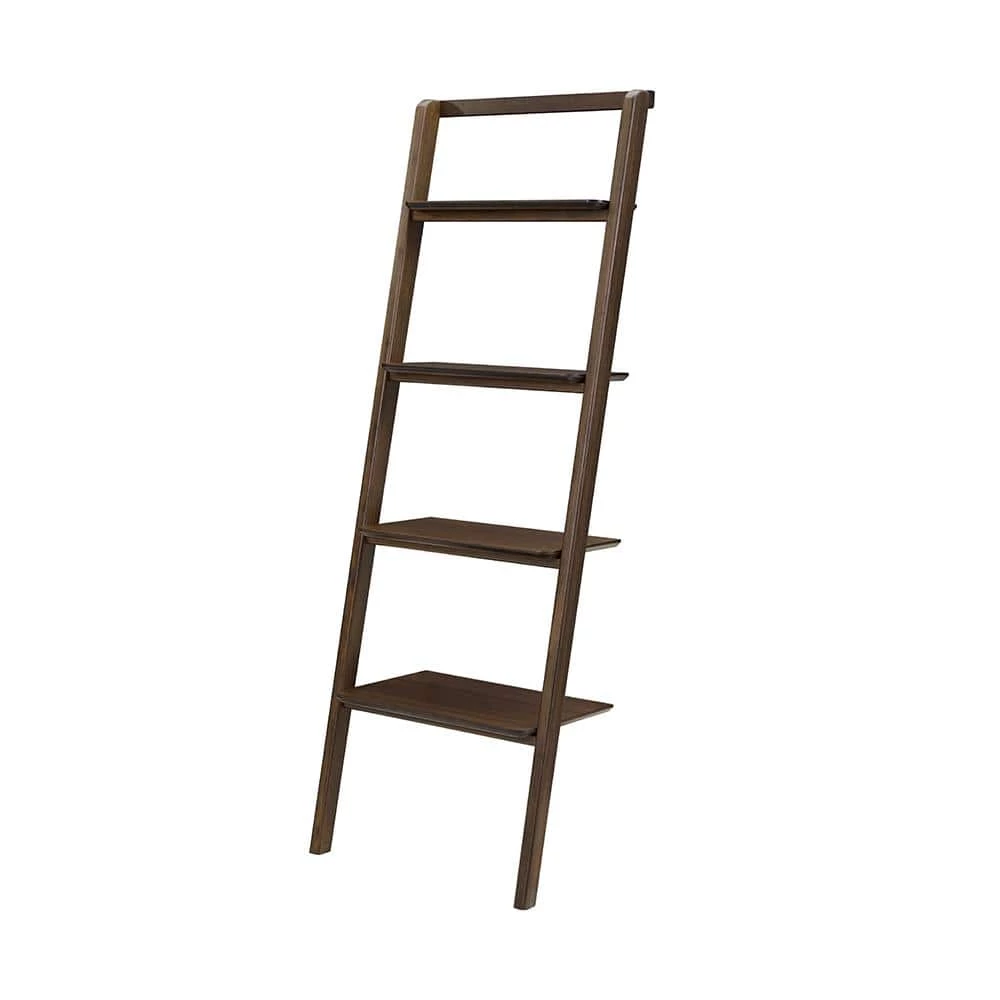 Currant 70.1 in. Black Walnut Bamboo 4-Shelf Ladder Bookcase by Greenington 3 Currant 70.1 in. Black Walnut Bamboo 4-Shelf Ladder Bookcase by Greenington