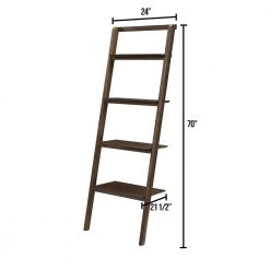 Currant 70.1 in. Black Walnut Bamboo 4-Shelf Ladder Bookcase by Greenington 18 Currant 70.1 in. Black Walnut Bamboo 4-Shelf Ladder Bookcase by Greenington -Greenington Shop black walnut greenington bookcases bookshelves g0049bl 76 1000