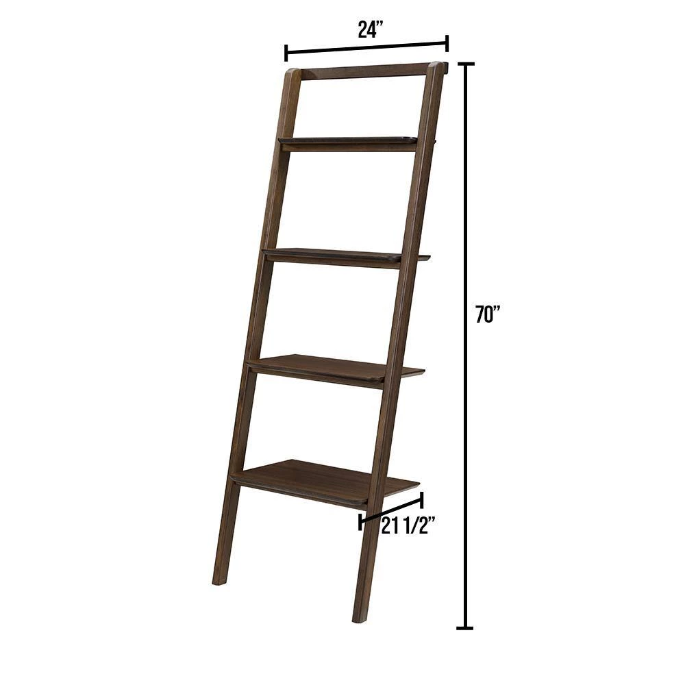 Currant 70.1 in. Black Walnut Bamboo 4-Shelf Ladder Bookcase by Greenington 10 Currant 70.1 in. Black Walnut Bamboo 4-Shelf Ladder Bookcase by Greenington - Image 8