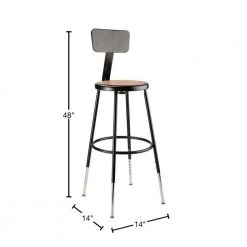 25 in. to 33 in. Black Height Adjustable Heavy Duty Steel Stool with Backrest (2-Pack) by National Public Seating -Greenington Shop brown black national public seating bar stools 6224hb 10 2 40 1000