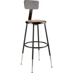 25 in. to 33 in. Black Height Adjustable Heavy Duty Steel Stool with Backrest (2-Pack) by National Public Seating -Greenington Shop brown black national public seating bar stools 6224hb 10 2 66 1000