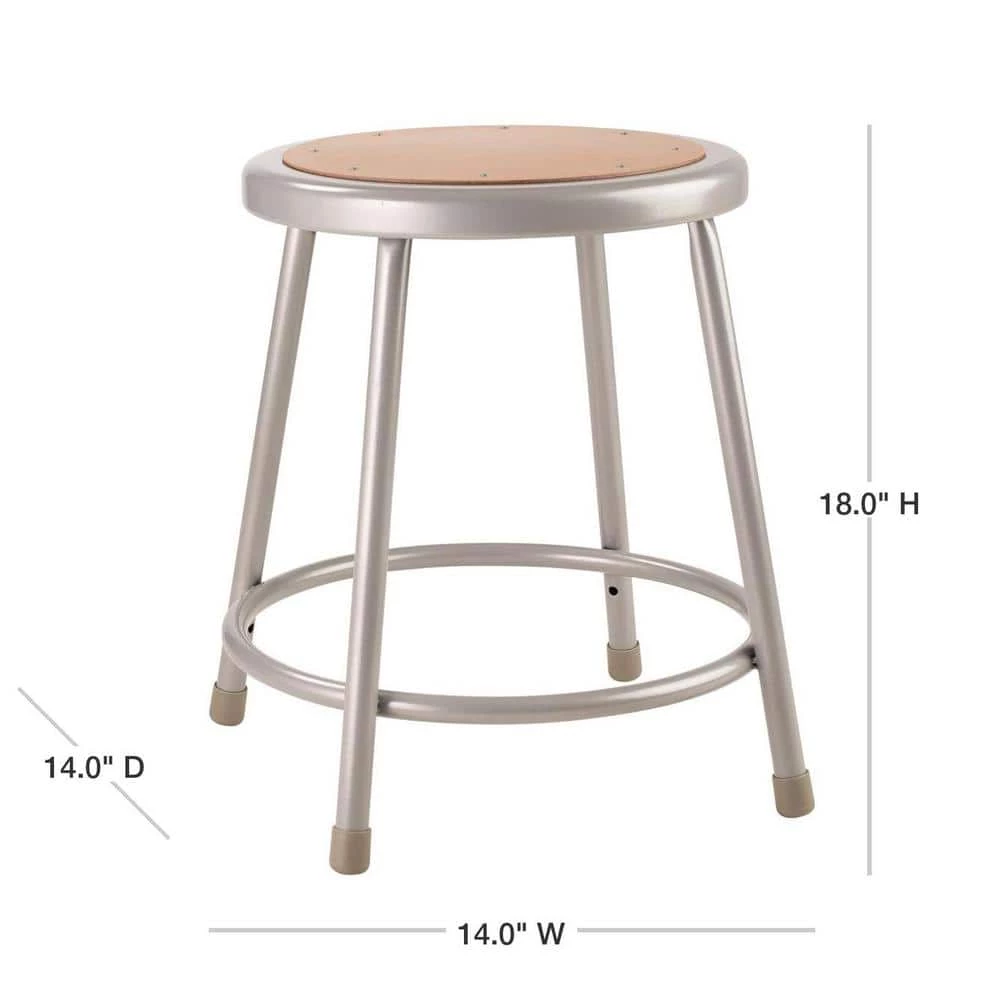 18 in. Grey Heavy-Duty Steel Stool (2-Pack) by National Public Seating 4 18 in. Grey Heavy-Duty Steel Stool (2-Pack) by National Public Seating - Image 2
