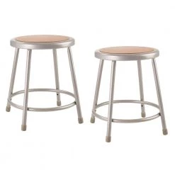 Greenington Shop 44 18 in. Grey Heavy-Duty Steel Stool (2-Pack) by National Public Seating