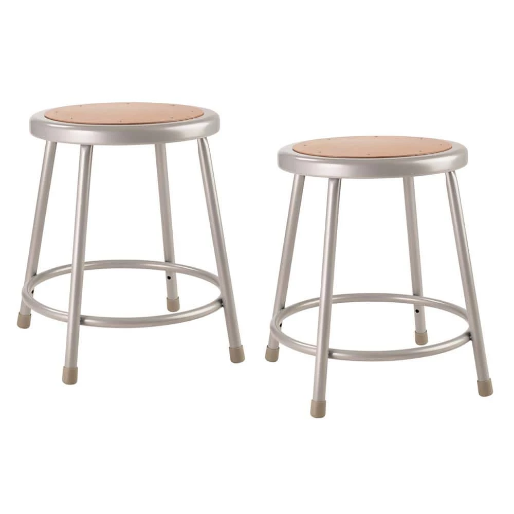 18 in. Grey Heavy-Duty Steel Stool (2-Pack) by National Public Seating 3 18 in. Grey Heavy-Duty Steel Stool (2-Pack) by National Public Seating