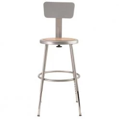 NPS 19 in. -27 in. Grey Height Adjustable Heavy Duty Steel Stool With Backrest (2 Pack) by National Public Seating -Greenington Shop brown gray national public seating bar stools 6218hb 2 1d 1000