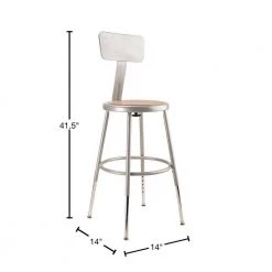 NPS 19 in. -27 in. Grey Height Adjustable Heavy Duty Steel Stool With Backrest (2 Pack) by National Public Seating -Greenington Shop brown gray national public seating bar stools 6218hb 2 40 1000