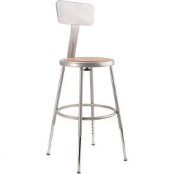 NPS 19 in. -27 in. Grey Height Adjustable Heavy Duty Steel Stool With Backrest (2 Pack) by National Public Seating -Greenington Shop brown gray national public seating bar stools 6218hb 2 66 1000