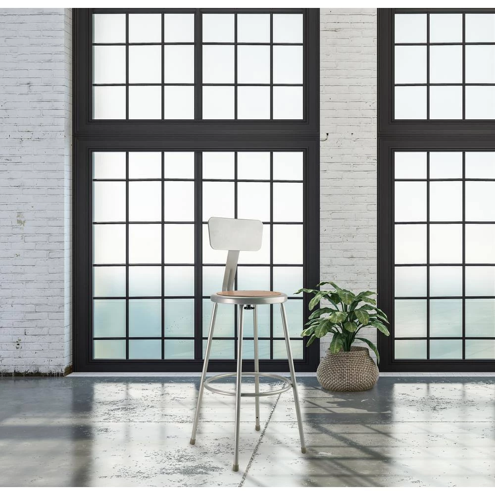 30 in. Grey Heavy-Duty Steel Stool with Backrest (2-Pack) by National Public Seating 11 30 in. Grey Heavy-Duty Steel Stool with Backrest (2-Pack) by National Public Seating - Image 9