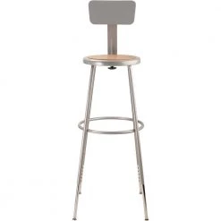 NPS 32 in. -39 in. Grey Height Adjustable Heavy Duty Steel Stool With Backrest (2 Pack) by National Public Seating -Greenington Shop brown gray national public seating bar stools 6230hb 2 1d 1000