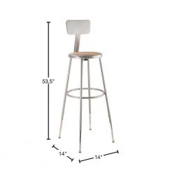 NPS 32 in. -39 in. Grey Height Adjustable Heavy Duty Steel Stool With Backrest (2 Pack) by National Public Seating -Greenington Shop brown gray national public seating bar stools 6230hb 2 40 1000