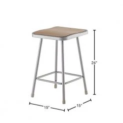 24 in. Grey Heavy-Duty Square Seat Steel Stool (2-Pack) by National Public Seating -Greenington Shop brown gray national public seating bar stools 6324 2 40 1000